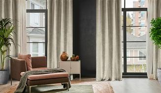 Zasłona gotowa na przelotkach LUSSI 140x250 Eurofirany ciemnobeżowy