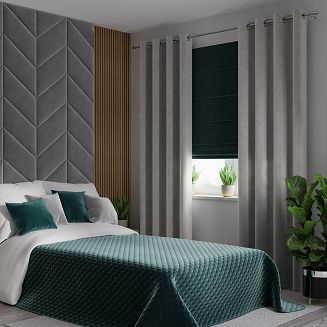 Narzuta dekoracyjna VELVI 170x210 pikowana w geometryczny wzór petrolowa