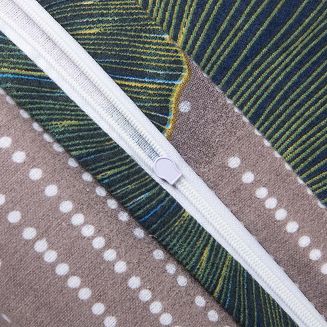 Pościel flanelowa FLANELOVE 180x200 liście miłorzębu na ciemnoszarym tle