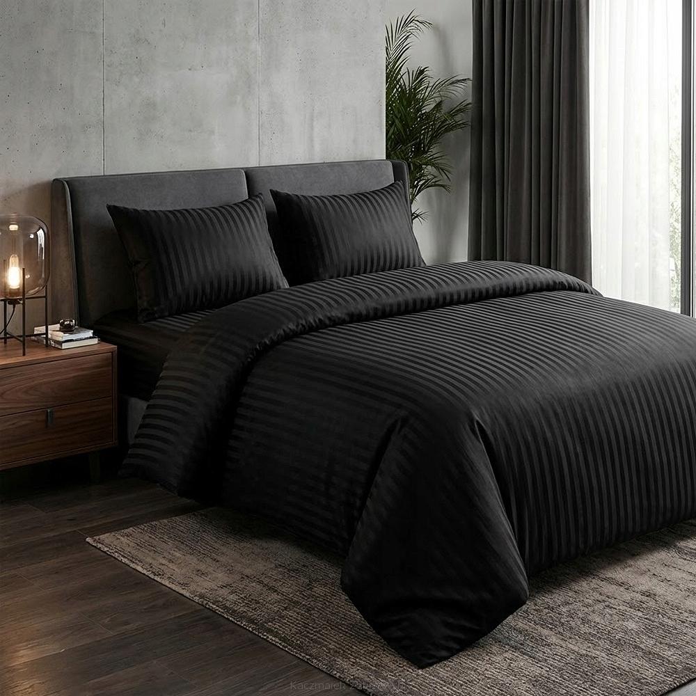 Komplet pościeli hotelowej adamaszek La Perriere 140x200 czarna