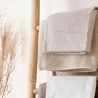 Ręcznik bawełniany LEON 50x90 strukturalne frotte jasnobeżowy