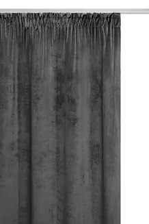 Grafitowa Zasłona Welurowa Na Taśmie 140x300 Velvet Soft