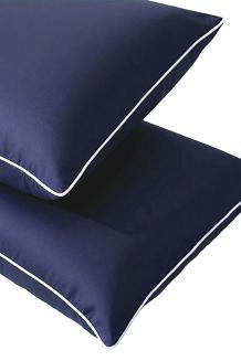 Poszewka bambusowa 40x40 granatowa z białą bizą