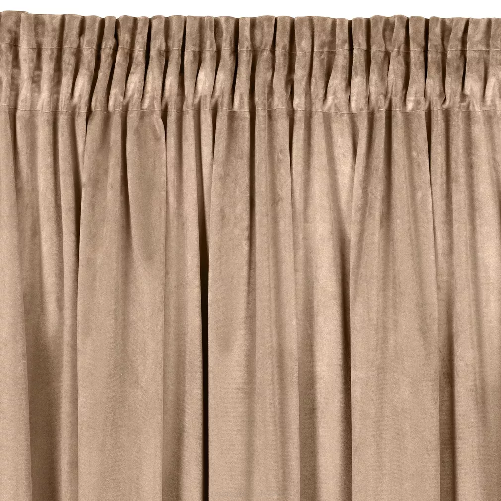 Zasłona gotowa na taśmie MELANIE 140x270 Eurofirany ciemny beżowy