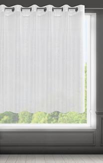 Firana gotowa na przelotkach EMMA 290x145 Eurofirany biały/srebrny
