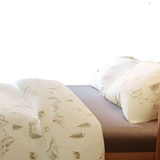 Komplet pościeli świątecznej z bawełny satynowej MOKOSZ 160x200 zimowy krajobraz