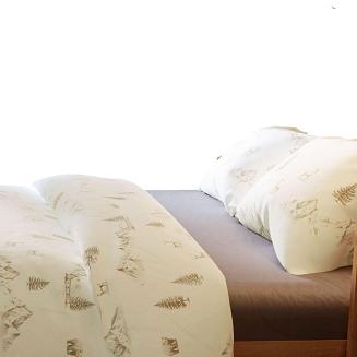 Komplet pościeli świątecznej z bawełny satynowej MOKOSZ 160x200 zimowy krajobraz