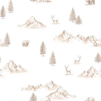 Komplet pościeli świątecznej z bawełny satynowej MOKOSZ 160x200 zimowy krajobraz