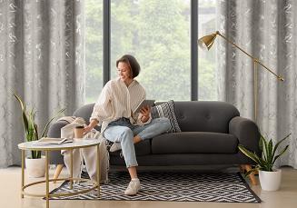 Zasłona gotowa na przelotkach RAJA 140x250 Eurofirany stalowy