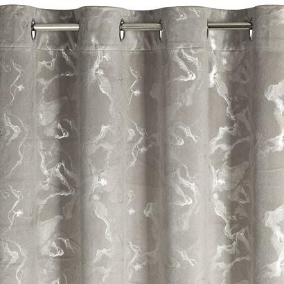 Zasłona gotowa na przelotkach RAJA 140x250 Eurofirany stalowa srebrny błyszczący marmurek