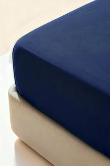 Prześcieradło polarowe z gumką MIŚ Fluffy 160x200 mikrofibra granatowe