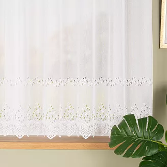 Firanka żakardowa gotowa na szelkach JAGODA 300x160 biała