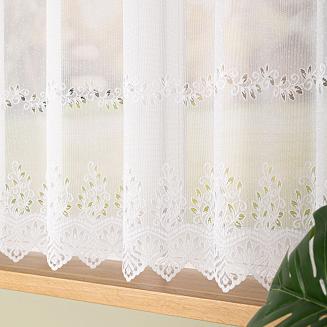 Firanka żakardowa gotowa na szelkach JAGODA 300x160 biała