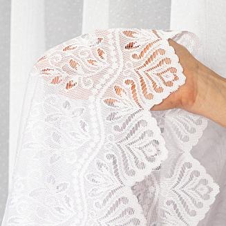 Firanka żakardowa gotowa na szelkach JAGODA 300x160 biała