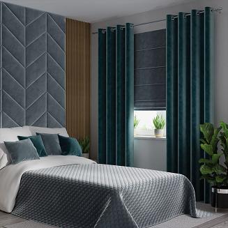 Zasłona gotowa na przelotkach VELVI 140x260 petrolowa