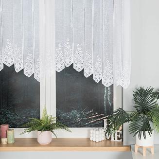 Firanka żakardowa gotowa na szelkach KLEMENTYNA 200x120 biała