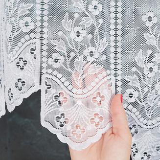 Firanka żakardowa gotowa na szelkach KLEMENTYNA 200x120 biała