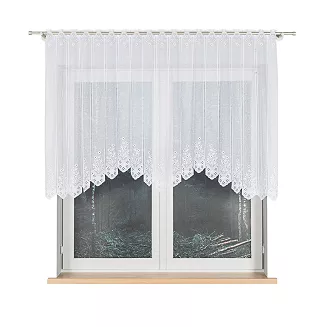 Firanka żakardowa gotowa na szelkach KLEMENTYNA 200x120 biała