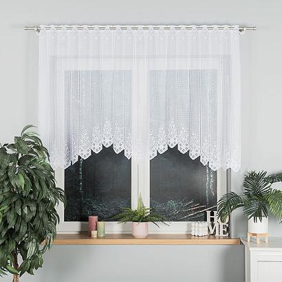 Firanka żakardowa gotowa na szelkach KLEMENTYNA 200x120 biała