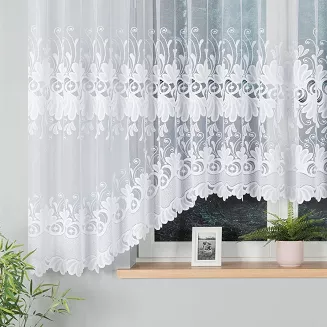 Firanka żakardowa gotowa na żabki KASJANA 500x160 biała