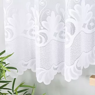 Firanka żakardowa gotowa na żabki KASJANA 500x160 biała
