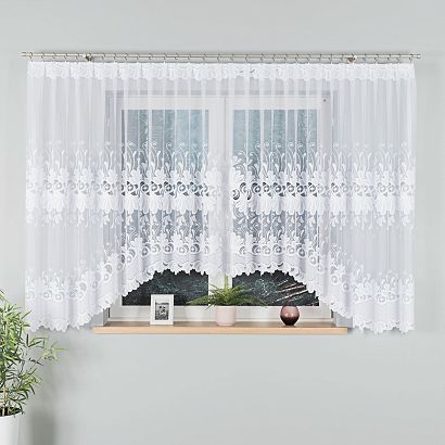 Firanka żakardowa gotowa na żabki KASJANA 500x160 biała