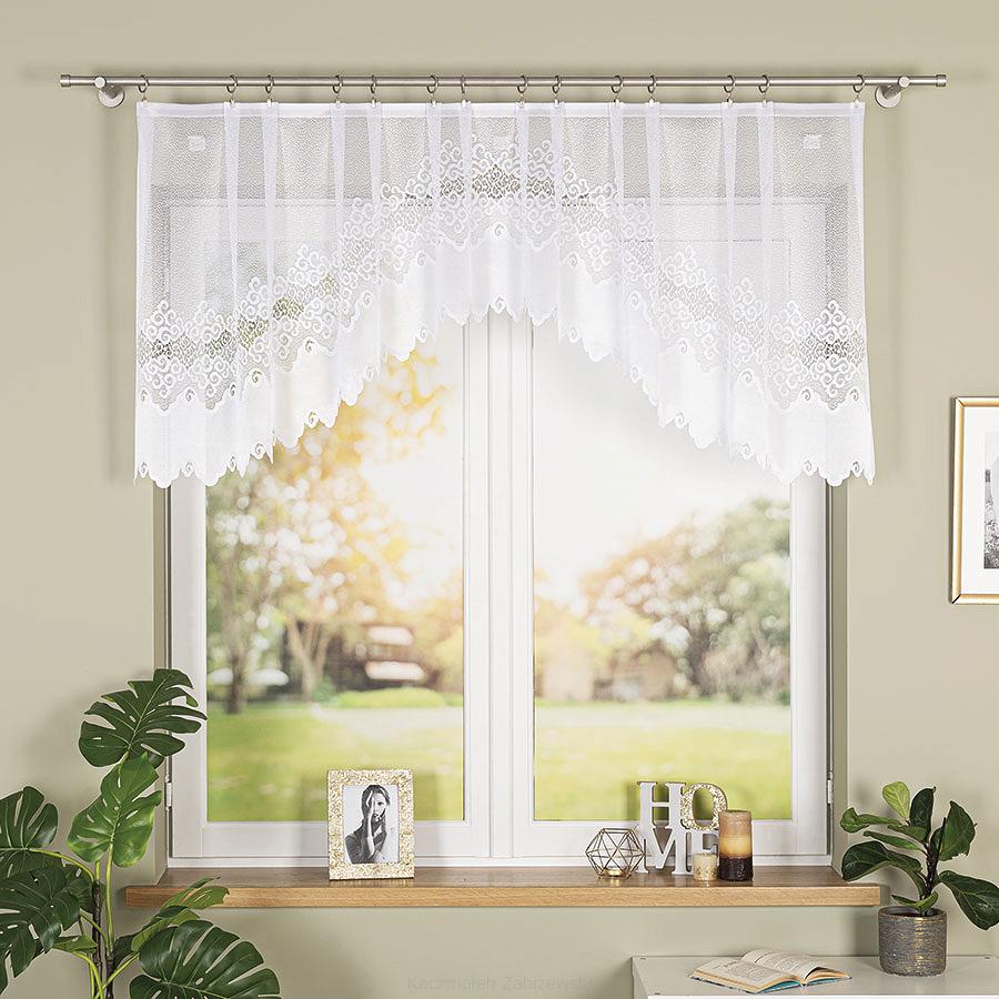 Firanka żakardowa gotowa na żabki MODESTA 250x80 biała