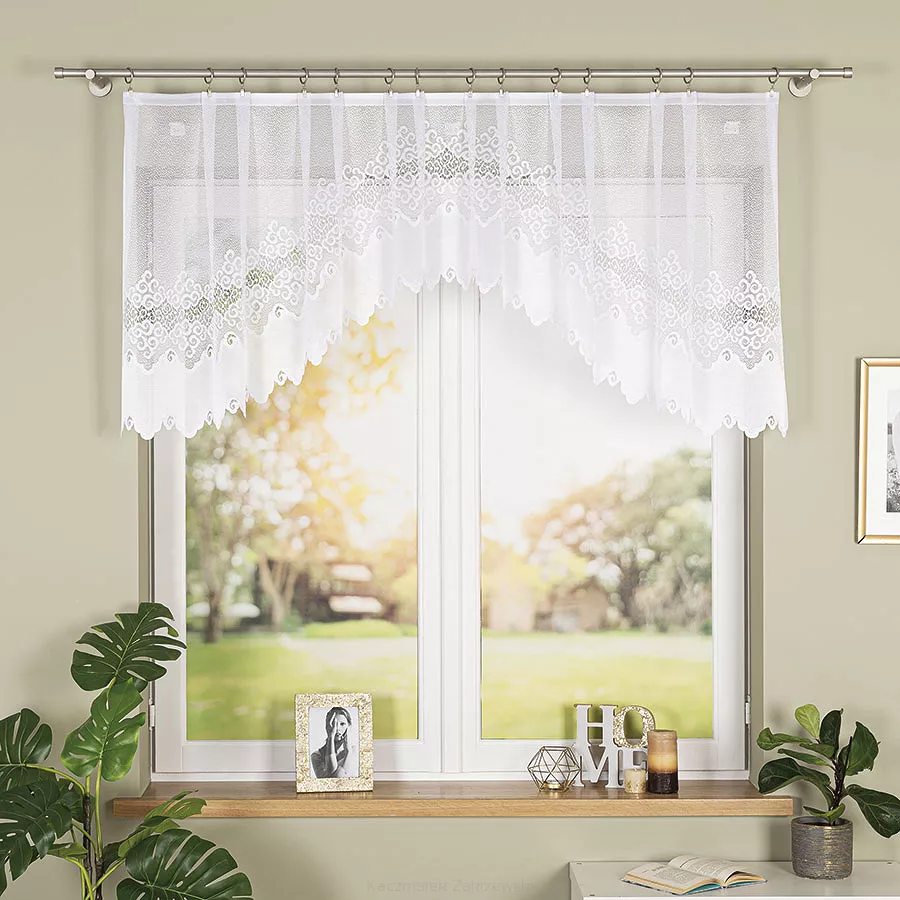 Firanka żakardowa gotowa na żabki MODESTA 250x80 biała