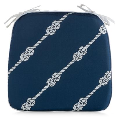 Poduszka na krzesło wodoodporna GARDEN 38x40x4 Eurofirany granatowa w stylu marynistycznym