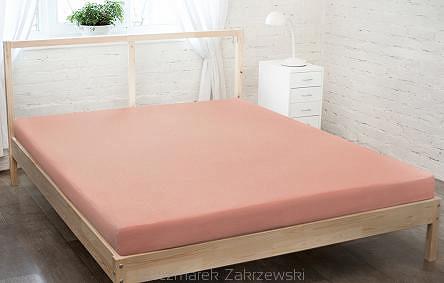Prześcieradło frotte z gumką 65x120 jasny łososiowy GRUBE