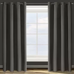 Zasłona gotowa na przelotkach PARISA 140x250 Design91 grafitowy ziemisty