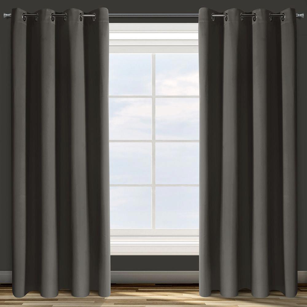 Zasłona gotowa na przelotkach PARISA 140x250 Design91 grafitowy ziemisty