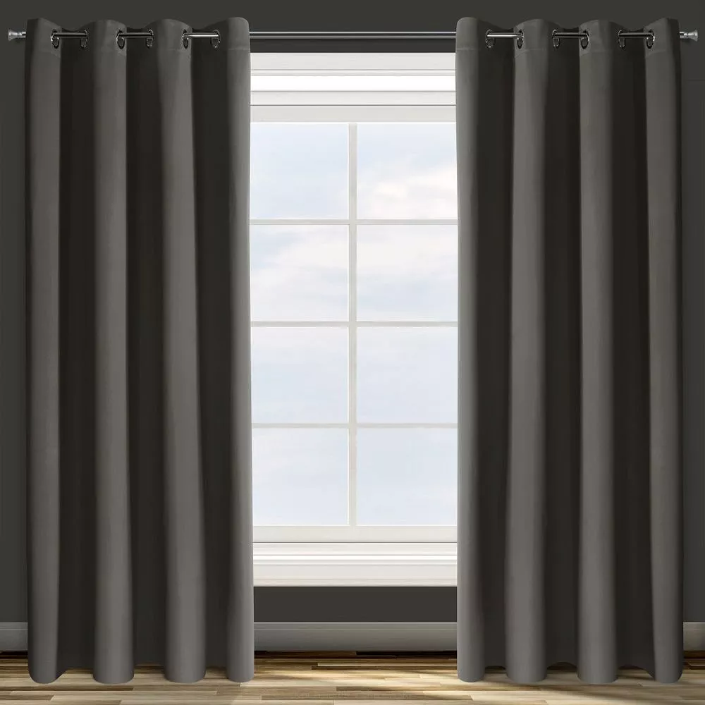 Zasłona gotowa na przelotkach PARISA 140x250 Design91 grafitowy ziemisty