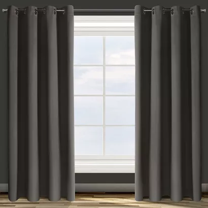 Zasłona gotowa na przelotkach PARISA 140x250 Design91 grafitowa