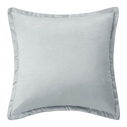 Poszewka dekoracyjna SOFT 40x40 welurowa popielata z lamówką