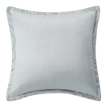 Poszewka dekoracyjna SOFT 40x40 welurowa popielata z lamówką
