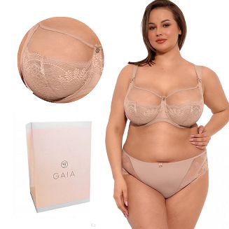 Biustonosz z koronką GAIA Soft Camilla MAXI 1262 miękki mokka