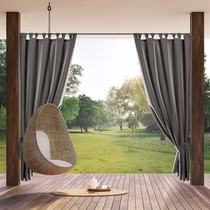 Zasłona gotowa na szelkach wodoodporna GARDEN 155x220 ogrodowa stalowa