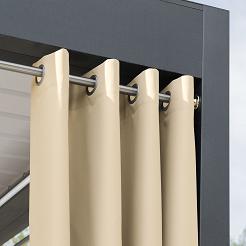 Zasłona gotowa na przelotkach GARDENIA 140x250 wodoodporna ogrodowa ciemnokremowa