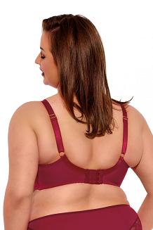 Biustonosz z koronką Semi-Soft Evy MAXI 1275 półusztywniany malinowy