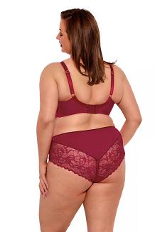 Biustonosz z koronką Semi-Soft Evy MAXI 1275 półusztywniany malinowy