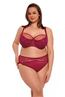 Biustonosz z koronką Semi-Soft Evy MAXI 1275 półusztywniany malinowy