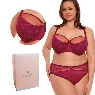 Biustonosz z koronką Semi-Soft Evy MAXI 1275 półusztywniany malinowy