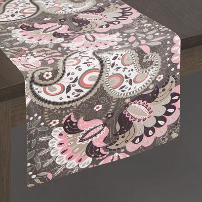 Bieżnik dekoracyjny ALVINA 35x180 Eurofirany czarny/różowy