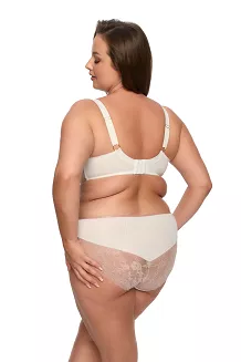 Biustonosz z koronką Semi-Soft Simone MAXI 1285 półusztywniany ecru różowy