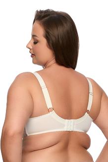 Biustonosz z koronką Semi-Soft Simone MAXI 1285 półusztywniany ecru różowy