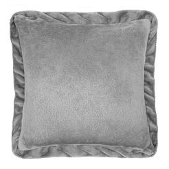 Poszewka dekoracyjna Ruffly 40x40 szara z falbanką