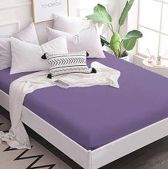 Prześcieradło jersey z gumką 200x220 lawendowe