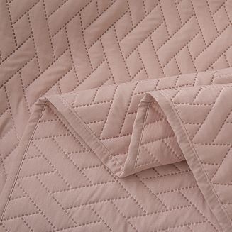 Pudrowa Narzuta Pikowana Na Łóżko 160x220 DASH