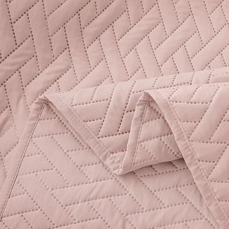 Pudrowa Narzuta Pikowana Na Łóżko 160x220 DASH
